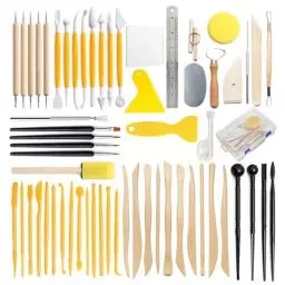 Produktbild: Modellierwerkzeug,Töpferwerkzeug,Modelliermasse werkzeug,61 Stücke Ton Set Clay Werkzeuge Doppelseitige Sculpting Werkzeuge Mit Aufbewahrungsbox für DIY Kunsthandwerk,Anfänger,Töpfer,Clay Tools