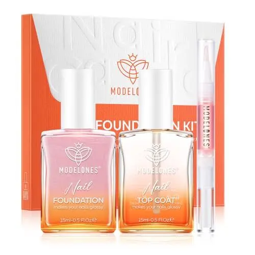 Produktbild: Modelones Nagelpflege, 8in1 Nagelpflegeprodukte mit Top Coat Cuticle Oil, Professionelle Nagel Aufbau Serum Nail Care fur Aagelhärter Brüchige Nägel, Nagelaufheller, Nagelöl Repair & Protect 15ml Rosa
