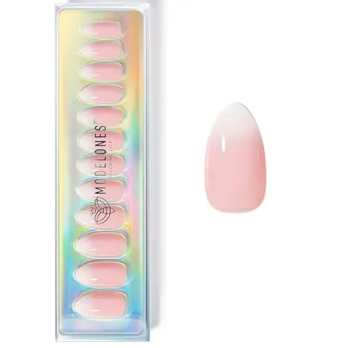 Produktbild: Modelones Press On Nails 24 Stück Mandel, Französisches Nägel Zum Aufkleben,Acryl Fake Nails Künstliche Nägel, Fingernägel Zum Aufkleben mit Nagelkleber Klebeetiketten und Nagelfeile, 12 Size