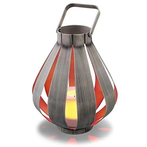 Produktbild: Moderne Batterie Dekoleuchte Svenja - 5 Std. Timerbetrieb oder Dauerlicht - Kunststoffkerze mit Flackerlicht - (D x H): 21 x 27 cm - Stimmungslampe Laterne Dekolampe Innennleuchte - esotec 202015