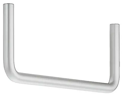 Produktbild: Moderner Garderobenbügel Chrom matt Garderobenstange Flur Garderobenhängebügel U-Form l Modell H6540 | Kleiderbügel-Halter für Hutablage | 1 Stück - Wandgarderobe Metall mit Befestigungsmaterial