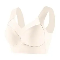 Produktbild: Modisch Mesh BH Damen Ohne Bügel Nahtloser Damen-BHS Push Up Bra Klassische Bralette Große Brüste Starker Halt Bustier Comfit Sport-BHS Baumwolle Deals Beige 6XL