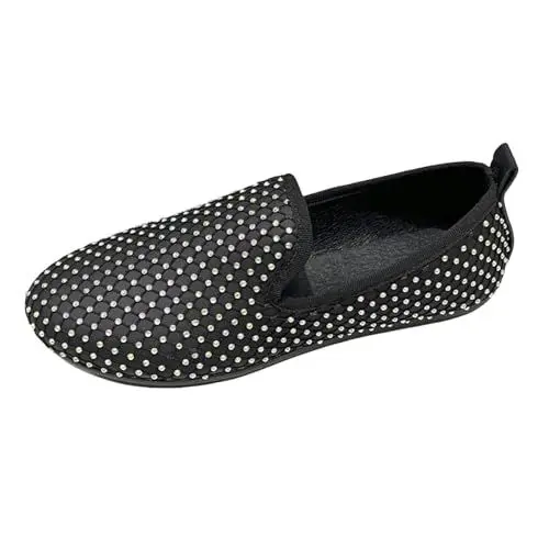Produktbild: (Modisch und bequem) Damen-Halbschuhe aus weichem, flach, leichte Schritte, Elegantes Gehen Wetterfeste Schuhe Damen (Black, 36)