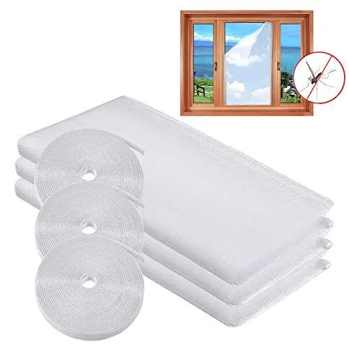 Produktbild: MOEGFY Fliegengitter Fenster Weiss 130X150cm, 3er Pack Mosquito Net Window, Moskitonetz Fliegennetz Fenster, Fensternetz Insektenschutz, Geeignet Für Alle Fenster, Kein Bohren Erforderlich