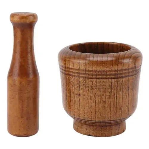 Produktbild: Mörser- und Stößel-Set, Holz-Mahlschüssel, Jujube-Holzstößel, Gewürzmühle, Knoblauch-Kräuter-Mischbrecher, manuelle Ingwer-Zerkleinerung für den Haushalt, Restaurant, Küche,