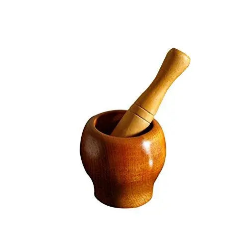 Produktbild: Mörser- und Stößel-Set aus Bambus, Mörser- und Stößel-Set, natürliche Bambus-Gewürzmühle, Crush, Presse, Püree, Gewürze, Kräuter, Knoblauch, Pfeffer, Guacamole-Mühle, Gewürz-Kräutermühle