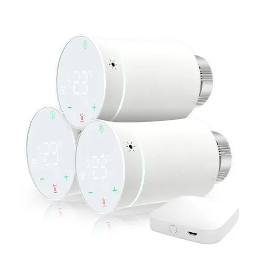 Produktbild: MOES Heizkörperthermostat WLAN,3X Thermostat Heizung Smart,Energie Sparen,Programmierbarer Heizungsthermostat,Kompatibel Alexa/Google Home Stimmenkontrolle,MOES/Smart Life/Tuya APP