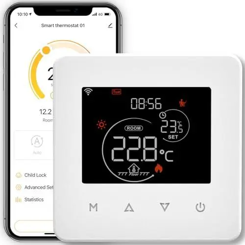 Produktbild: MOES Smart Thermostat Fussbodenheizung Elektrisch, Raumthermostat Fußbodenheizung WLAN Programmierbare Kompatibel mit Alexa/Google Home,Smart Life/Tuya App