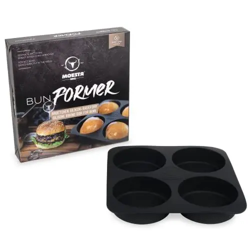 Produktbild: MOESTA-BBQ 19297 BunFormer - Silikon-Backform für Burger-Brötchen - Bis 230°C Temperaturbeständig für Ofen/Grill