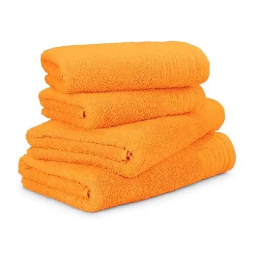 Produktbild: Möve Handtuchset New Classic 4-TLG Handtücher - 2X 50x100cm + 2X 67x140cm, 100% Baumwolle, orange