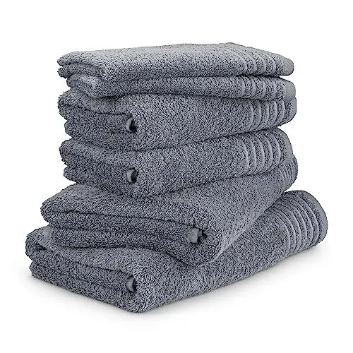 Produktbild: Möve Handtuchset New Classic 6-TLG Handtücher - 2X 30x50 cm + 2X 50x100 cm + 2x67x140 cm, 100% Baumwolle, Stone