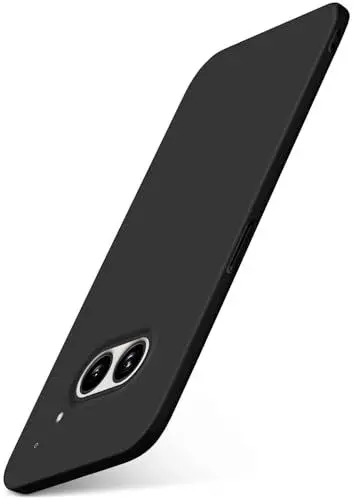 Produktbild: moex Alpha Case für Nothing Phone (2a) Hülle Ultra Dünn, Schutzhülle mit erhöhtem Kameraschutz, Slim Cover Hardcase Backcover, Dünnste Handyhülle Minimalistisch, Matt Schwarz