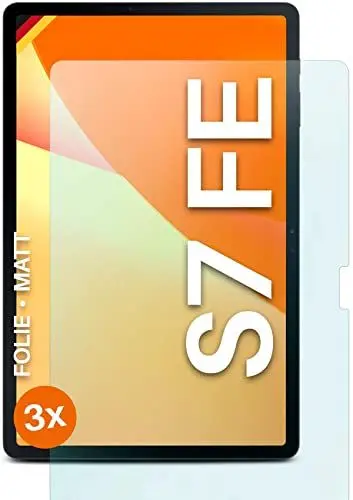 Produktbild: moex® FlexProtect Schutzfolie matt kompatibel mit Samsung Galaxy Tab S7 FE Folie gegen Reflexionen, Anti Reflex Displayschutz, Matte Displayfolie, robust und Kratzfest – 3 Stück