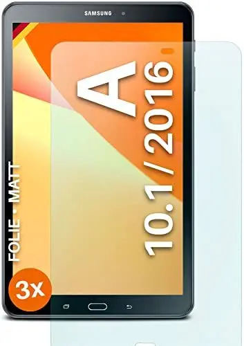 Produktbild: moex® FlexProtect Schutzfolie matt kompatibel mit Samsung Tab A 10.1 (2016) Folie gegen Reflexionen, Anti Reflex Displayschutz, matte Displayfolie, robust und Kratzfest – 3 Stück