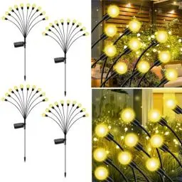 Produktbild: Mofboz Solarlampen für Außen Garten 4 Stück, Solar Glühwürmchen Lichter, Firefly Solar Gartenlichter, Solarleuchten Glühwürmchen Steckleuchte IP65 Wasserdicht für Rasen Gehweg Landschaft Dekorative