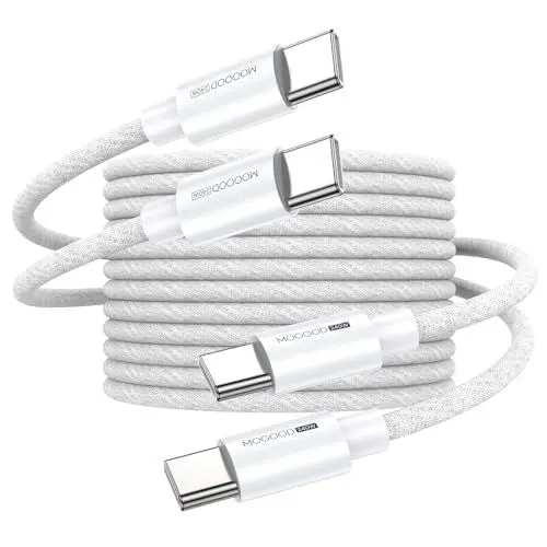 Produktbild: MOGOOD 240W USB C auf USB C Kabel (2Stück 2M), Schnellladen Ladekabel USB C auf USB C Kabel, 240W USB C Kabel für iPhone 15 Pro Max, MacBook Pro M2, MacBook Air M2, Gaming Laptop iPad Pro,Ultra usw