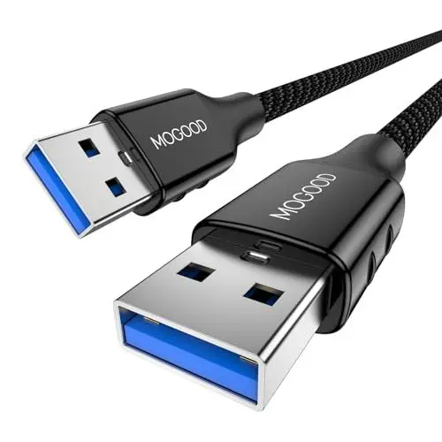 Produktbild: MOGOOD USB 3.0 Kabel (1M), Super Speed Kabel A Stecker auf A Stecker, Übertragungsraten bis zu 5Gbit/s kompatibel mit HDD, DVD, Drucker,Kameras, Festplattengehäusen.