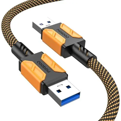 Produktbild: MOGOOD USB 3.0 Kabel (1M), Super Speed Kabel A Stecker auf A Stecker, Übertragungsraten bis zu 5Gbit/s kompatibel mit HDD, DVD, Drucker, Kameras, Festplatten etc