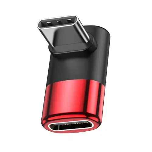 Produktbild: MOGOOD USB C 90 Grad Adapter, C Stecker zu C Buchse USB C Extender Adapter Typ-C Datenübertragung PD100W schnelles Aufladen und 8K@60Hz Video durchlaufen, für Steam Deck Zubehör und mehr Typ C Geräte