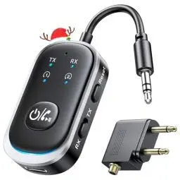 Produktbild: Mohard 2 in 1 Bluetooth Transmitter & Empfänger, AUX Bluetooth Adapter Klinke 3.5mm für Auto/TV/Stereoanlage, 5.3 Flugzeug Bluetooth Sender Bluetooth Splitter für 2 Kopfhörer, 12 Stunden Spielzeit