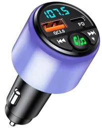 Produktbild: Mohard Bluetooth Adapter Auto, (PD 30W & QC3.0 18W) FM Transmitter Auto Bluetooth 5.3, (Rundum Strahlender Glanz) Freisprechanlage für Auto Bluetooth, Dual-Port-Schnellladegerät, Hi-Fi-Musik