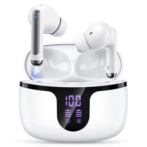 Produktbild: Mohard Kopfhörer Kabellos Bluetooth 5.3, (HiFi-Stereoklang) Bluetooth Kopfhörer In Ear, 50 Std Spielzeit, Touch-Steuerung, Tiefer Bass Noise Cancelling Mikrofon, Wireless Earbuds mit LED-Anzeige