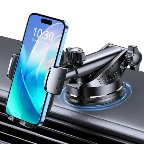 Produktbild: Mohard Handyhalterung Auto, (Stabil & Langlebig) Handy Halterung Auto, Starke Saugnapfhalterung, Vielseitiges, 360° Drehbares, Schnelle EIN Druck Freigabe, Handyhalter Auto für 4-7