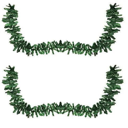 Produktbild: Mojawo 2 Stück Künstliche Weihnachtsgirlande Tannengirlande Girlande je 270cm Innen + Aussen Weihnachtsdekoration Weihnachtsschmuck Fensterdekoration