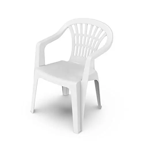 Produktbild: Mojawo Stapelstuhl Gartenstuhl Altea Outdoor Bistrostuhl Gartensessel Balkonstuhl Kunststoff stapelbar Balkonmöbel Gartenmöbel Weiß