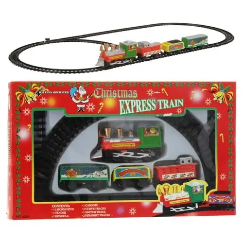 Produktbild: Mojawo Weihnachtsbaum Dekoration Weihnachtsdekoration Weihnachtszug Eisenbahn Zug Sound Weihnachten L183cm Batterie