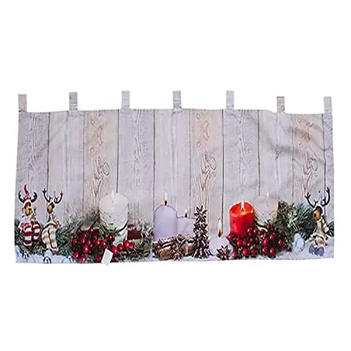 Produktbild: Mojawo Weihnachtsgardine LED Gardine Weihnachten Scheibengardine X-Mas beleuchtet Fenstergardine 45x120cm