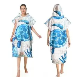 Produktbild: MOKANI Badeponcho Damen & Herren, Ultraleicht Und Schnelltrocknend, Microfiber Kapuze Surf Poncho Handtuch auf Surfen Schnorcheln Wassersport, Zugleich Umkleidehilfe Strand Erwachsene