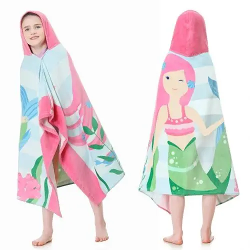 Produktbild: MOKANI Badeponcho Kinder Baumwolle | Super Weich & Saugfähig Handtuch Poncho | 50