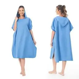 Produktbild: MOKANI Surf Poncho Umziehhilfe Strand für Damen Herren Erwachsene Jugendliche, Ultraleicht und Schnelltrocknend, Badeponcho Handtuch Poncho aus Mikrofaser auch als Umkleidehilfe Strand (Blau)