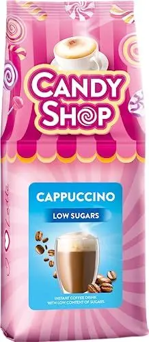 Produktbild: MOKATE - Candy Shop Wenig Zucker - Cremiger Latte-Kaffee mit Fluffigem Milchschaum, Süßer Genuss mit geringem Zuckergehalt, für Kaffeeliebhaber, Perfekt für Zuhause & Büro, Einfache Zubereitung - 400g