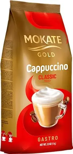 Produktbild: MOKATE Gold Cappuccino Classic - Geschmack Classic - Instantkaffee - Kaffeegetränk - Instantkaffee - Samtig und Aromatisch - Cremiger Kaffee - Getränk Kaffee - Tasche