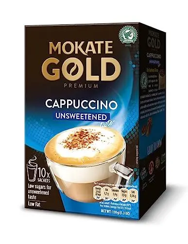 Produktbild: MOKATE Gold Cappuccino Unsweetened - Zuckerfreier Geschmack - Instantkaffee - Kaffeegetränk - Instantkaffee - Samtig und Aromatisch - Cremiger Kaffee - Getränk Kaffee ohne Zucker - im Karton