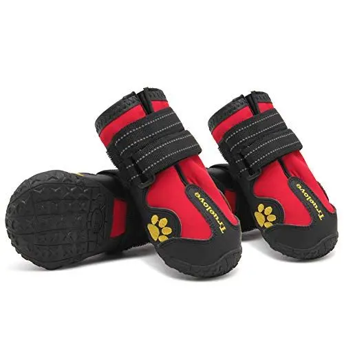Produktbild: MOKCCI Truelove Pfotenschutz Hundestiefel,Wasserdicht Hundeschuhe mit Reflektierenden Riemen für Kleine, Mittelgroße und Große Hunde