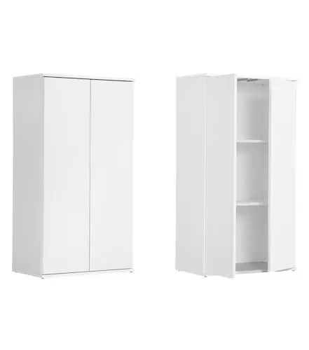 Produktbild: mokebo® Mehrzweckschrank 60 cm Breite 'Der Schlanke', schmaler Aktenschrank oder Haushaltsschrank in 60x110x34 cm (B/H/T), auch als Büroschrank oder kleiner Schuhschrank mit griffloser Öffnung in Weiß