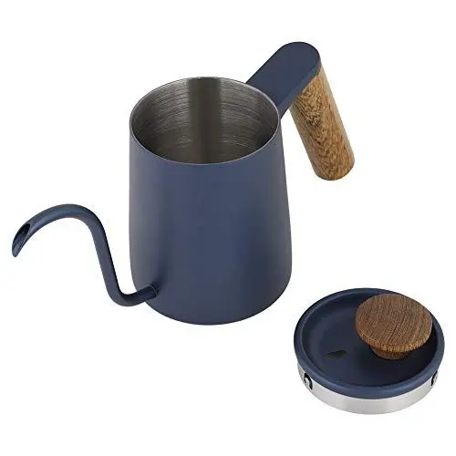 Produktbild: Mokkakanne, Edelstahl-Wasserkocher mit Langem Schwanenhalsauslauf, 350 Ml, Modischer Griff, Tropfkaffeekanne, Schwanenhals-Wasserkocher für die Küche zu Hause, Im Büro (BLUE)