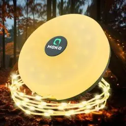 Produktbild: MoKo Camping Lichterkette Aufrollbar, 3-in-1 Tragbare Wiederaufladbare LED Lichterkette mit 8 Beleuchtungsmodi, Wasserdichte Campinglampe Taschenlampe für Zelt Camping Hof Dekoration (10M)