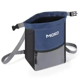 Produktbild: MoKo Chalk Bag für Klettern, große Kapazität Klettern Chalk Bag mit magnetischen Snap und Reißverschlusstasche, tragbare Kreide Eimer für Klettern, Gewichtheben, Bouldern, Gymnastik, Fitness, Blau