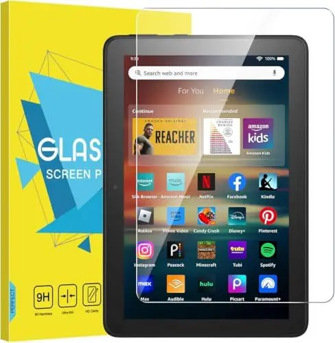Produktbild: MoKo Folie für Neu Fire HD 8 Tablet (12. Generation, 2022) / Fire HD 8 & 8 Plus (10. Generation, 2020), Klar HD 9H Panzerglas Displayschutzfolie Schutzfolie Glasfolie Screen Protector - Transparent