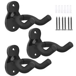 Produktbild: MoKo Gitarren Wandhalterung, Metall Gitarrenwandhalter Gitarren Haken Wand Gitarrenhalter für Wandmontage Gitarrenständer für Bass Akustikgitarre E-Gitarre Ukulele (3 Pack, Schwarz)