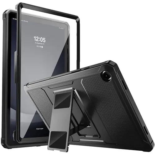 Produktbild: MoKo Hülle Kompatbel mit Galaxy Tab A9 Plus 11 Zoll 2023 (SM-X210/X216/X218), Robuste Rundumschutz Cover Schutzhülle mit Displayschutz Klappbarer Ständer Case, Schwarz