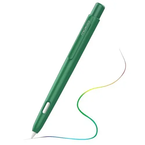 Produktbild: MoKo Hülle Kompatibel mit Apple Pencil 2. Generation, Ausziehbare Schutzhülle für Apple Pencil mit Stabilem Clip, Hart PC Apple Stifthülle, Unterstützt Doppeltippen, Nachtgrün