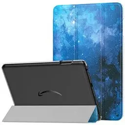 Produktbild: MoKo Hülle für All-New Amazon Kindle Fire HD 8 & 8 Plus Tablet (12/10th Generation,2022/2020),Dünne Leichte PU Leder Tablet Hülle mit Auto Schlaf/Aufwach Funktion Transluzente PC Rückseite,Blau Sterne