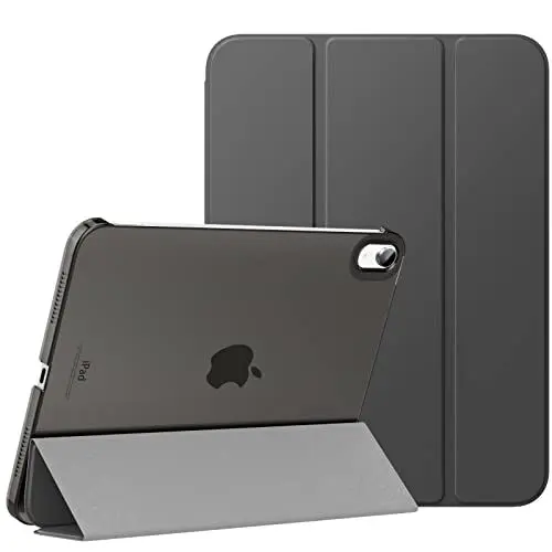 Produktbild: MoKo Hülle für ipad 10. Generation 2022, ipad 10,9 Hülle Dünne Leichte PU Leder Tablet Hülle mit Auto Schlaf/Aufwach Funktion Transluzente PC Rückseite, Space Grau