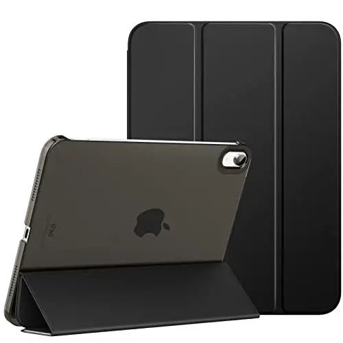 Produktbild: MoKo Hülle für iPad (A16) 11. Generation 11 Zoll 2025, iPad 10. Generation 10,9 Zoll 2022, Schlanke Stand Schutzhülle mit Hart PC Transparent Rückseite, Schwarz