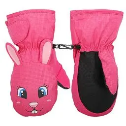 Produktbild: MoKo Kinder Skihandschuhe, Winddicht Wasserdicht Winterhandschue Warm Fäustlinge Sport Handschuhe für Skifahren Radfahren Snowboarden Outdoor-Aktivitäten für Jungen Mädchen von 6-8 Jahren - Magenta